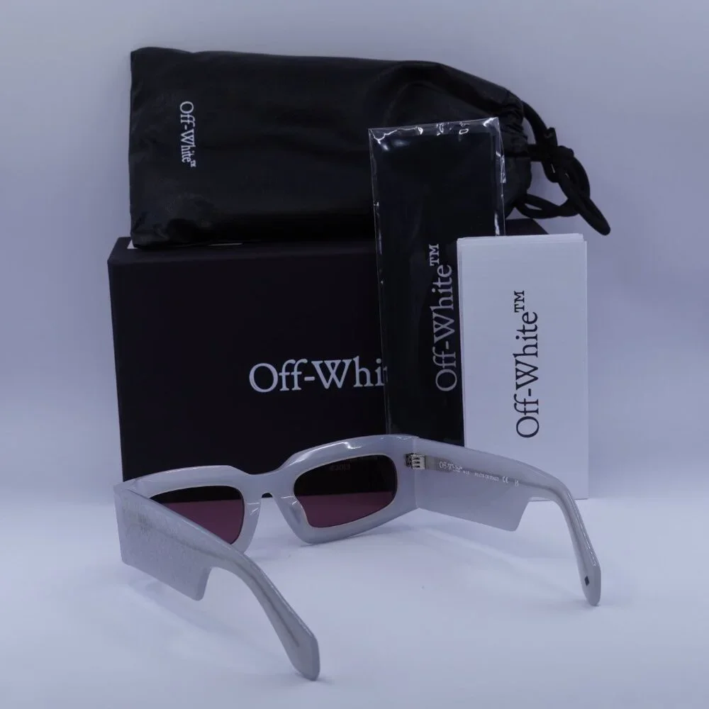Off-White OERI141 CARY 0928 Rectangle Sunglasses – Grey/Burgundy